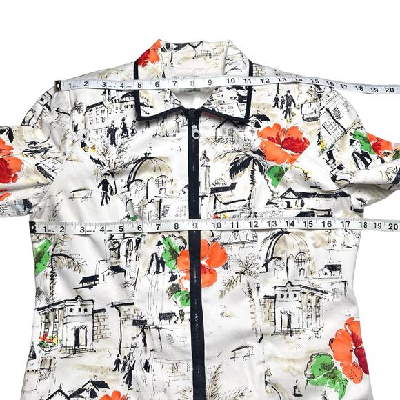 Maggy London | Women | Sketch Art Floral Lightweight Zip Up Jacket | Size 4 - Picture 5 of 9